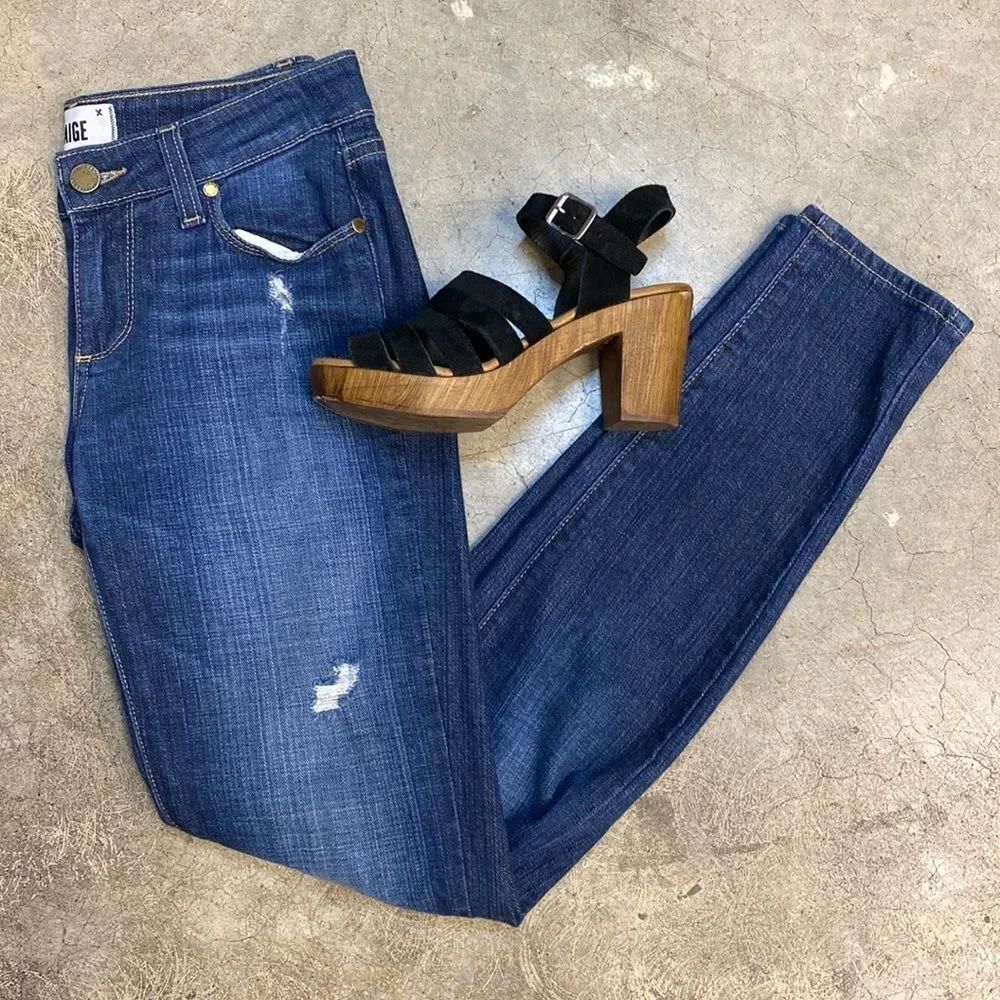 * Paige Brand blue denim verdugo ultra skinny distressed denim